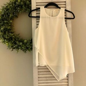White Asymmetrical Tank
